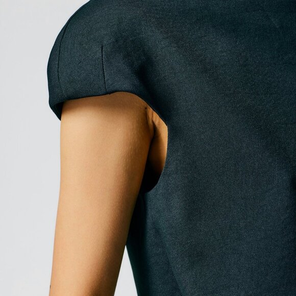 Tibi Chalky Drape Rounded Shoulderpad Top - Picture 5 of 10